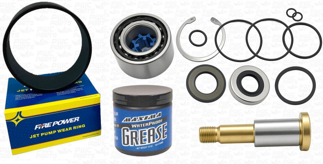 SeaDoo Jet Pump Rebuild Refresh Kit Wear Ring Grease Impeller Shaft 2002 GTX 155