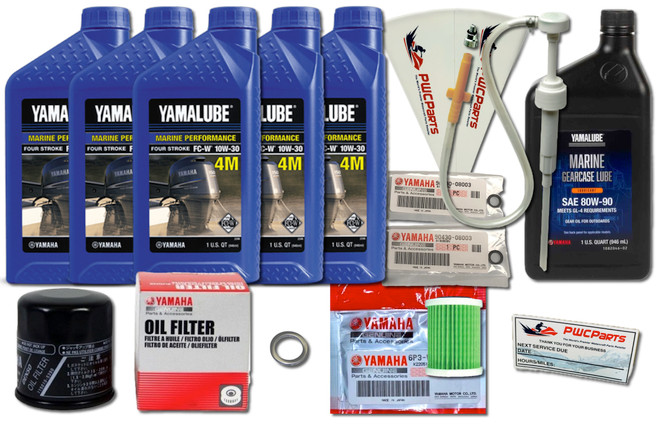 YAMAHA F200XB F200LB F200XCA Outboard Oil Change Kit 10W-30 4M Fuel Filter Gear Lube Maintenance Kit LUB-MRNMR-KT-10