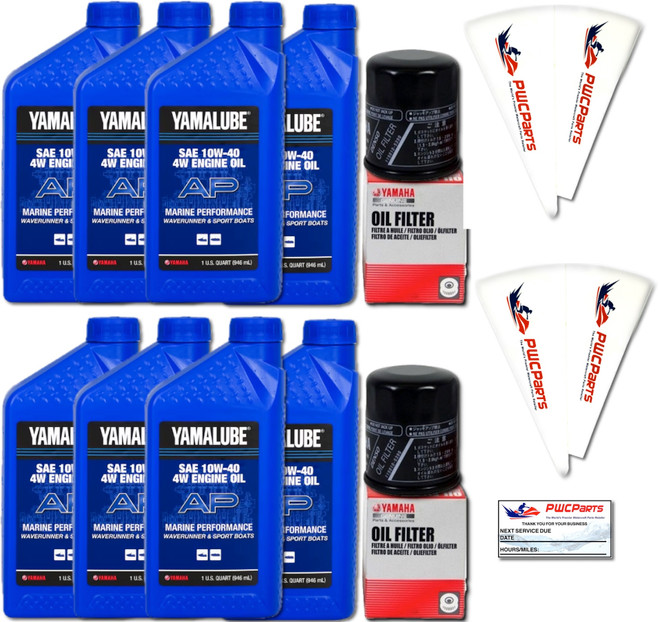 YAMAHA 24' Boat OEM Oil Change Kit - Jet Boat 4W Yamalube w/ 69J-13440-03-00 Filters for 2010+ AR240 SX240 HO/ 242 LIMITED/S/E-SERIES/ 242X/ 212SS/ 212X