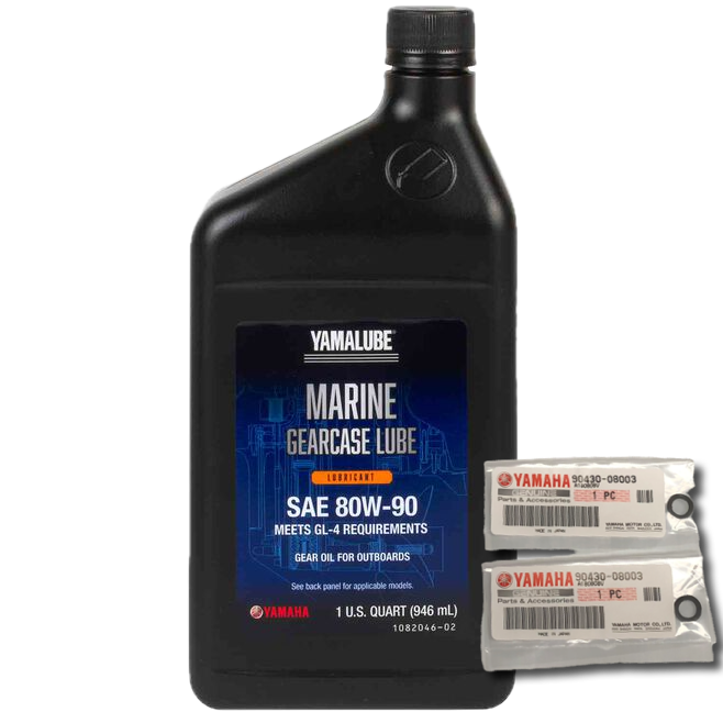 YAMAHA Yamalube OEM Outboard Gear Lube Kit , ACC-GEARL-UB-QT Lower Unit Oil, 90430-08003-00 Gaskets 2 Stroke 4 Stroke F15 F20 F25 F40 F50 F60 F70 F75 F90 F115 F150 F175 F200 F225 F250 150 175 F200XB F150XB