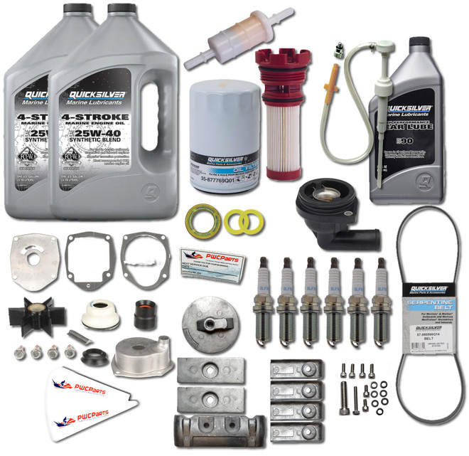 MERCURY VERADO L6 300 Hour Maintenance & Oil Change Kit 200/225/250/275/300/350 / 400HP (5.44 TORPEDO - 25W40)