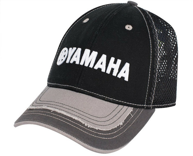 Yamaha Men's Athletic Hat Black Grey Snap-Back Closure CRP-18HMU-LT-NS