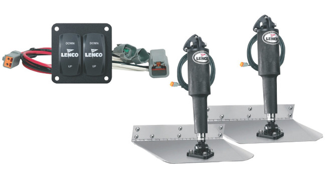 Lenco Marine Standard 12V Electric Trim Tab Kit with Double Rocker