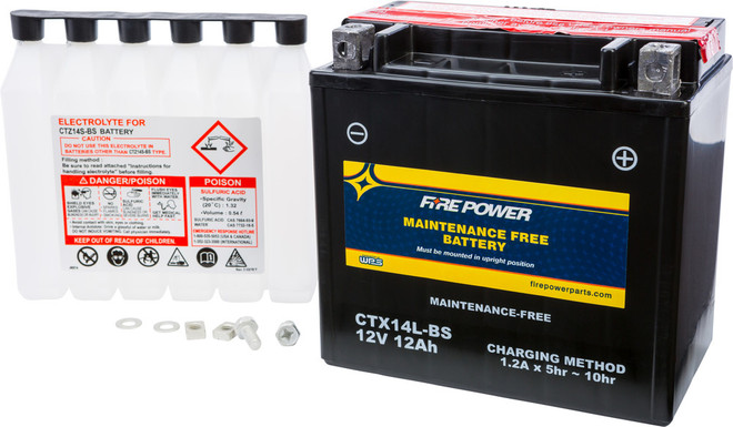 Fire Power Battery CTX14L-BS Maintenance Free