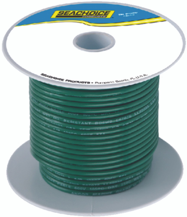 Seachoice Tinned Copper 10 AWG Marine Wire Green