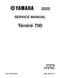 YAMAHA OEM Service Manual - 2025 - 2026 TENERE 700 - LIT-11616-38-67 Models XTZ7SL, XTZ7SCY, XTZ7SCL, XTZ7SY, XTZ7TL, XTZ7TY, XTZ7TCL, XTZ7TCY