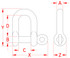 Suncor Straight D Shackle with Captive Pin 316 Stainless Steel S0115-CP