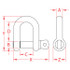 Suncor Forged Straight D Shackle with Screw Pin 316 Stainless Steel S0117-0