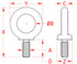 Suncor Machine Eye Bolt UNC 316 Stainless Steel S0316-0