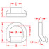 Suncor Lashing Ring With Weld On Bent D Ring 316 Stainless Steel S3722-BN
