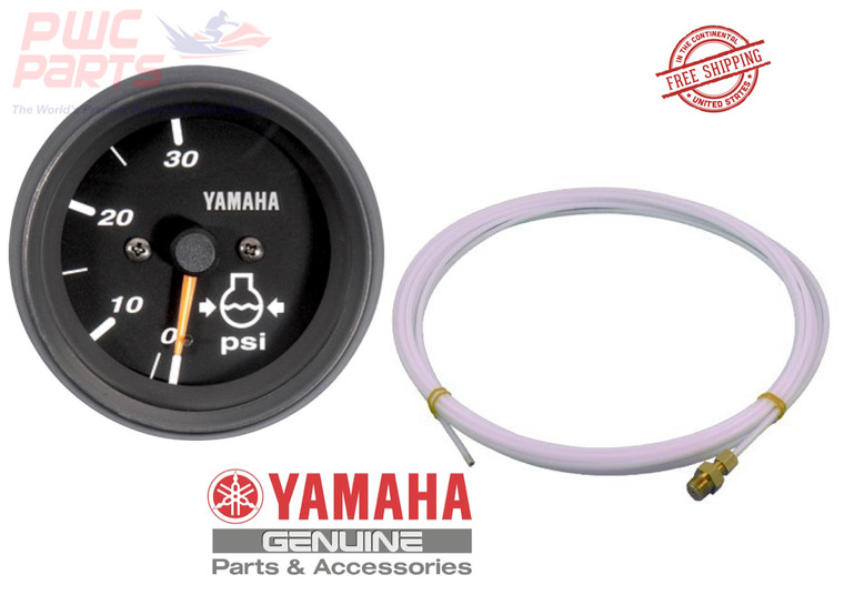 YAMAHA Outboard Pro Series II Water Pressure Meter Black Face Gauge w/ Required Water Pressure Sender Kit 688-83667-00-00 6Y7-83660-10-00 for 50 60 70 75 90 100 115 150 175 200 225 250 300 F30 F60 F70 F75 F80 F90 F100 F115 F150 F200 F225 F250 F300 (6Y7-83660-10-00 + 688-83667-00-00