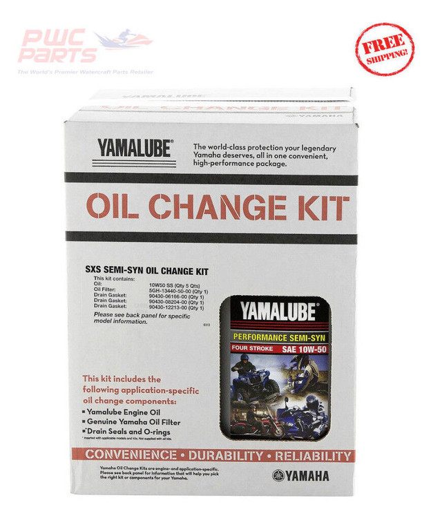YAMAHA Side-by-Side SEMI Synthetic Oil Change Kit SxS YXZ1000R LUB-SXSCG-KT-10
