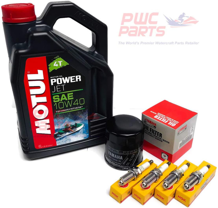 YAMAHA MOTUL 1.8L SVHO Oil Change Kit w/Filter FX-SVHO GP1800 GP1800R FZR/FZS SVHO/ AR195 SX195 69J-13440-04-00 NGK Spark Plugs LFR7A Maintenance Kit