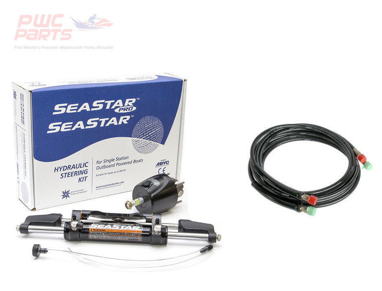 SeaStar HK6400A-3 HO5118 HK6318A-3 Hydraulic 18ft Outboard Steering Kit Teleflex NO STEERING FLUID