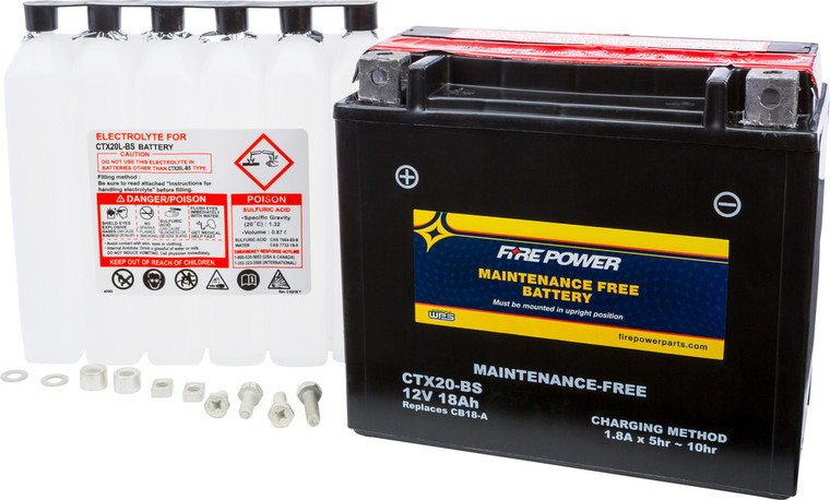 Fire Power Battery CTX20-BS Maintenance Free