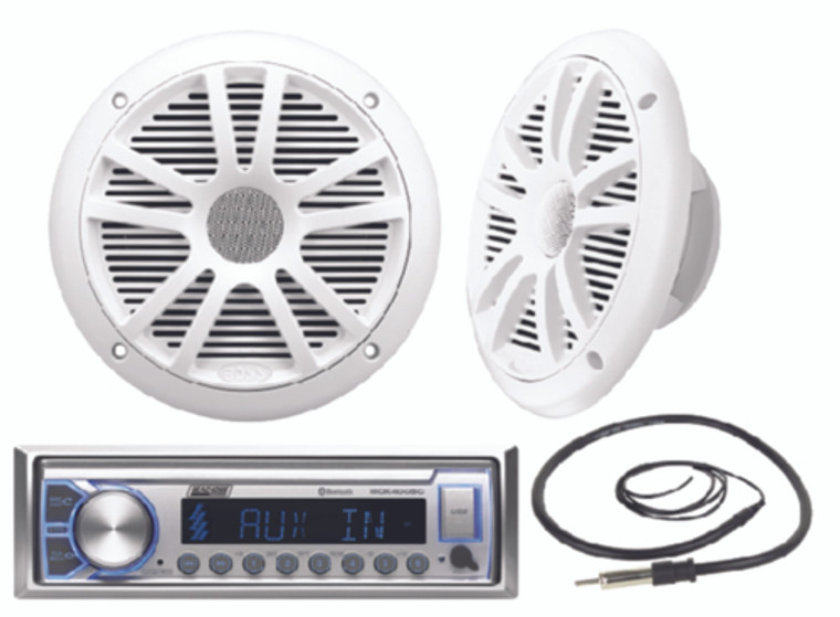 Seachoice Marine Bluetooth/MP3/AM/FM Marine Stereo Package with Speakers and Antenna 50-72101