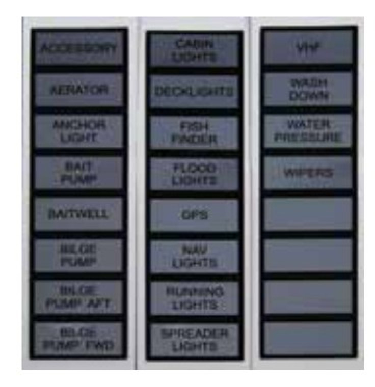 Switch Panel Label Kit - 7-0509