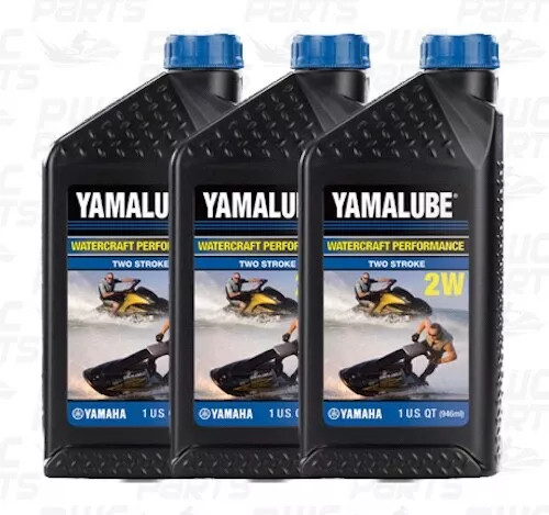 3x YAMALUBE YAMAHA 2W Watercraft 2-Stroke Engine Oil LUB-2STRK-W1