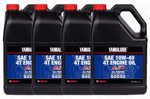 YAMAHA OEM Yamalube 10W-40 Motorsports AP Pack Of 4 LUB-10W40-AP-04