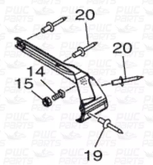 YAMAHA 2015-2020 VX GP1800 REAR Corner BLACK Bumper F2X-U251D-10-00 w ...