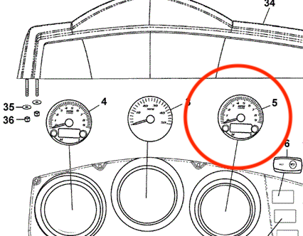 Yamaha Tachometer for 2013-2014 242 Limited/ S/ SX240 HO F3H-U8245