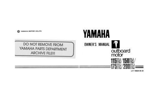 YAMAHA 補助ペダル 取扱説明書付き YAMAHA OEM Owner's Manual - 150ETLJ/ 150ETXJ/ 175ETLJ/ 175ETXJ