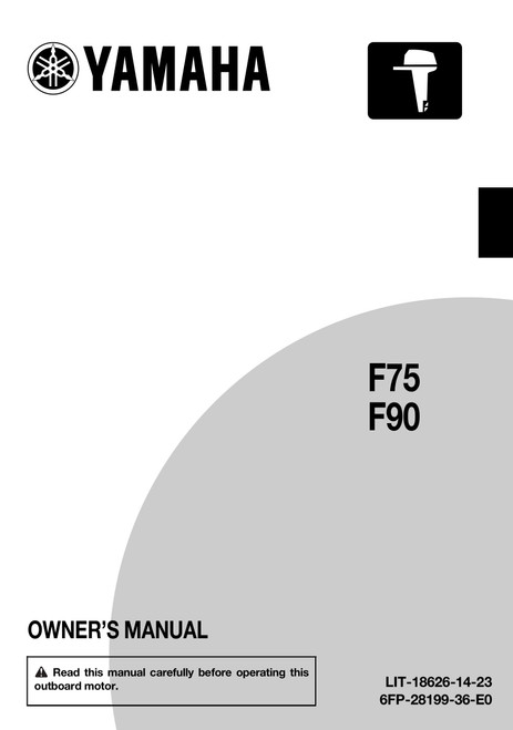 YAMAHA OEM Owner's Manual - F75/ F90 - LIT-18626-14-23 (2023