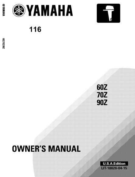 YAMAHA OEM Owner's Manual 2001 - 60Z/70Z/90Z - LIT-18626-04-14