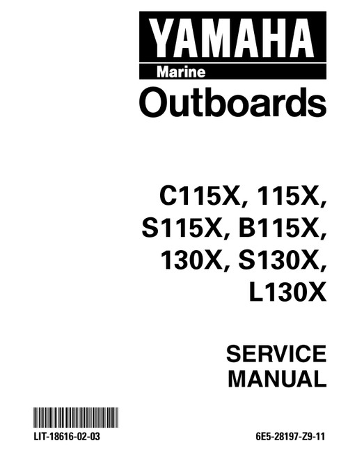 YAMAHA OEM Service Manual - 115/130hp 2 Stroke - LIT-18616-02-03