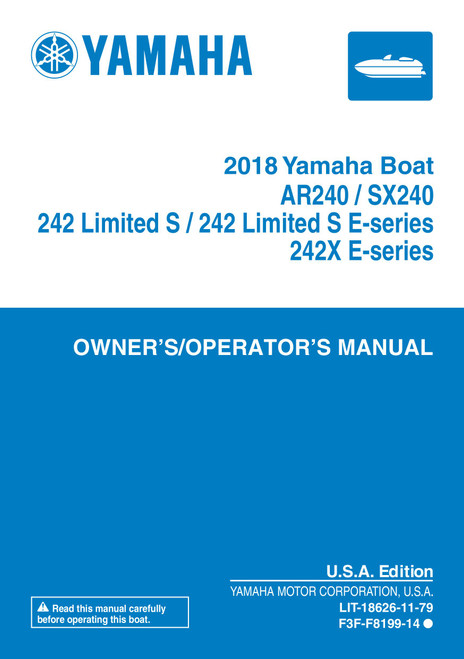 YAMAHA OEM Owner's/ Operator's Manual 2018 - AR240/ SX240/ 242 LTD