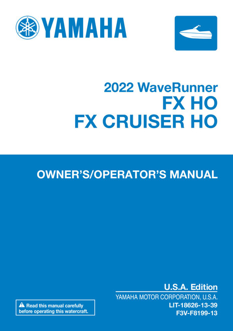 YAMAHA OEM Owner's Manual - FX HO / FX Cruiser HO (MFG 2022) - LIT