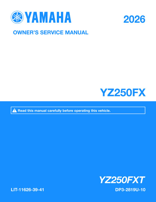 YAMAHA OEM Owner's / Service Manual - 2026 YZ250FX - LIT-11626-39