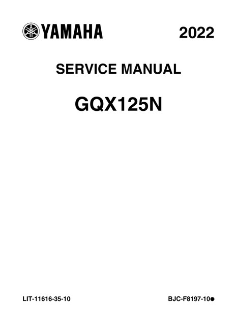 YAMAHA OEM Service Manual - 2022 - 2026 ZUMA 125 - LIT-11616-35-10
