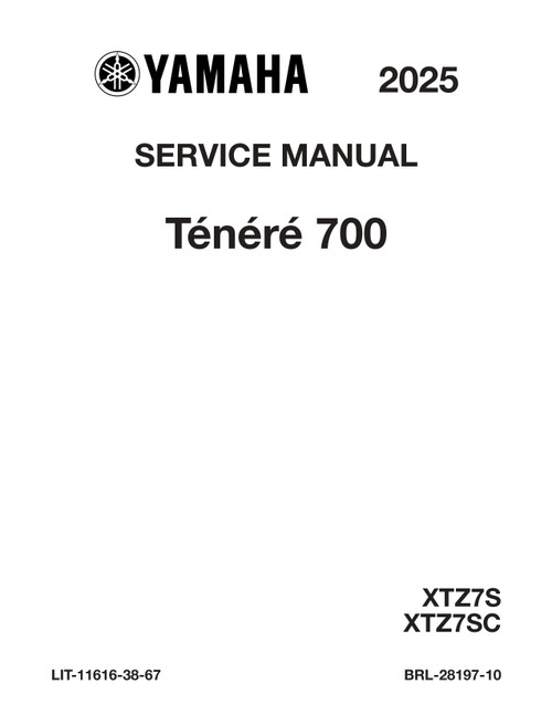 YAMAHA OEM Service Manual - 2025 - 2026 TENERE 700 - LIT-11616-38