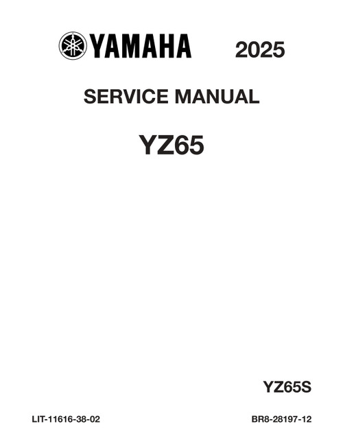 YAMAHA OEM Service Manual - 2025 - 2026 YZ65 - LIT-11616-38-02
