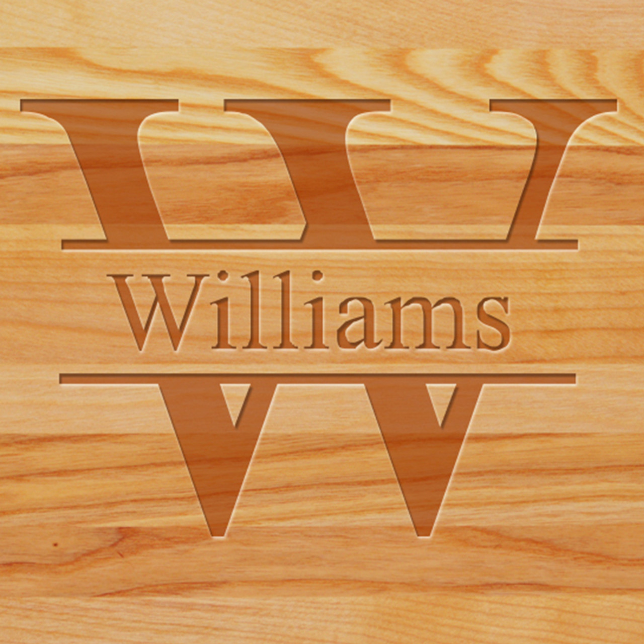 Large Bamboo Cutting Board Split Font Design - Custom Wood Gifts