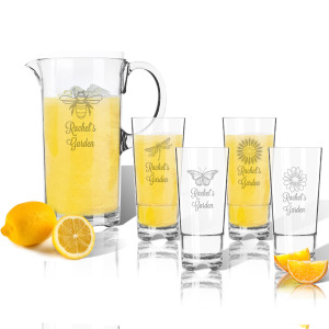 Entertaining Set Unbreakable Pitcher And Four Highball Glasses Buck Lodge Carved Solutions