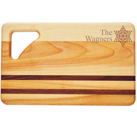 Small Integrity Cutting Board 10" X 6" - Personalized Fancy Star Of David
