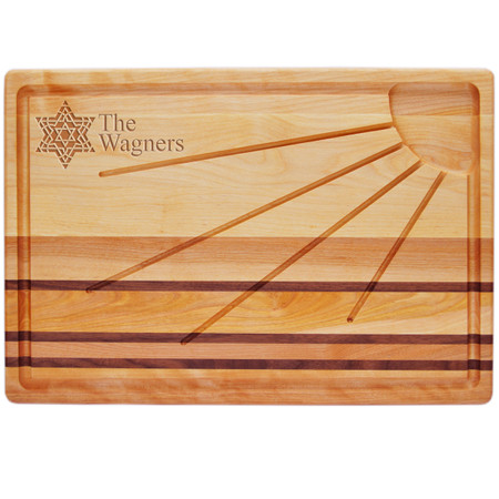 Integrity Sunburst Carving Board 20" X 13" - Personalized Fancy Star of David