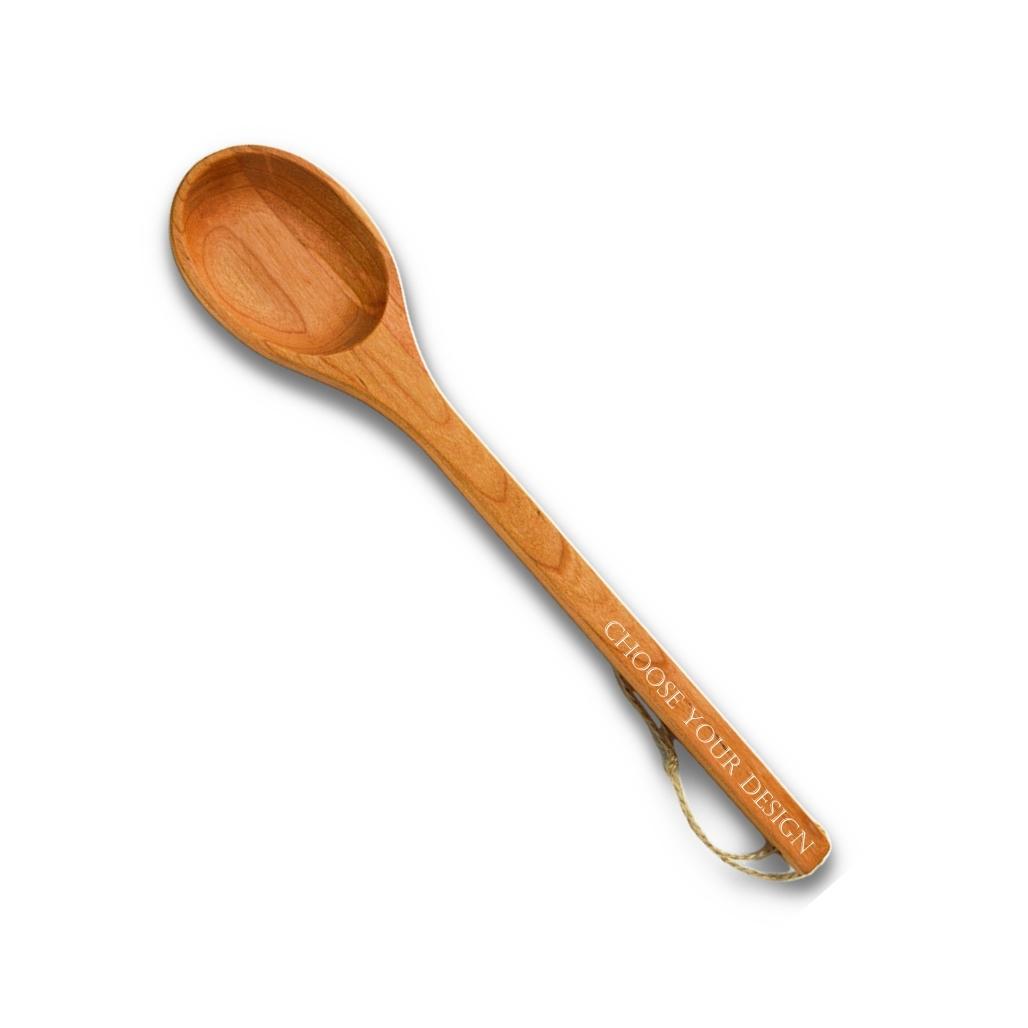 Personalized Cherry Wooden Spoon - 15" (PCWS-15) Carved Solutions Personalized Cherry Wooden Spoon - 15" (PCWS-15) Carved Solutions