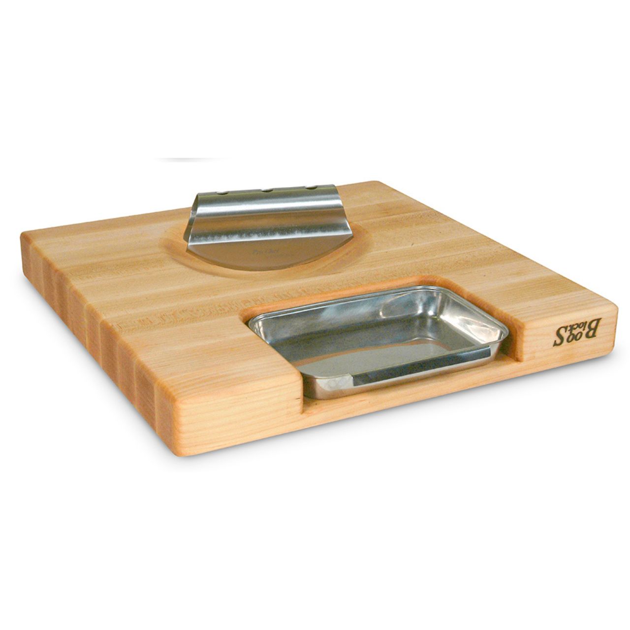John Boos Prep Master Carving Block With Tray & Knife 18 x 18 x 2.25 (PM18180225-PK)