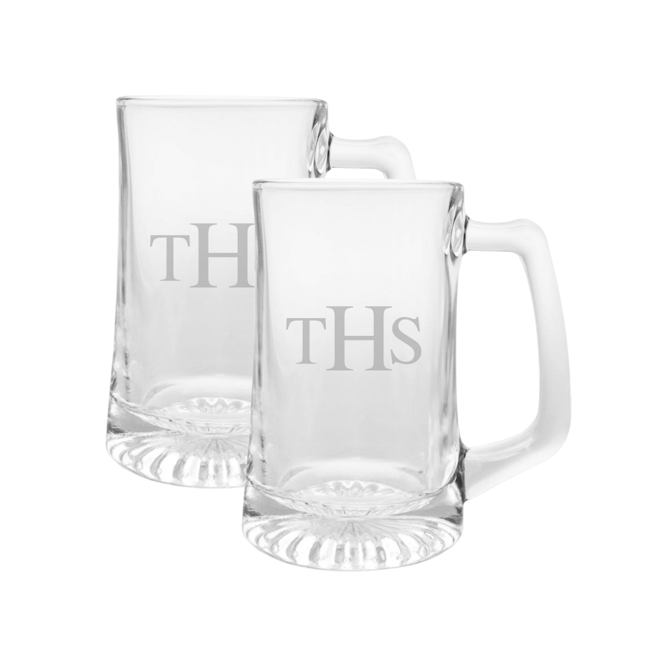 Personalized Engraved Glass Sports Beer Mugs - Set of 2 (PEGSBM2) Personalized Engraved Glass Sports Beer Mugs - Set of 2 (PEGSBM2)