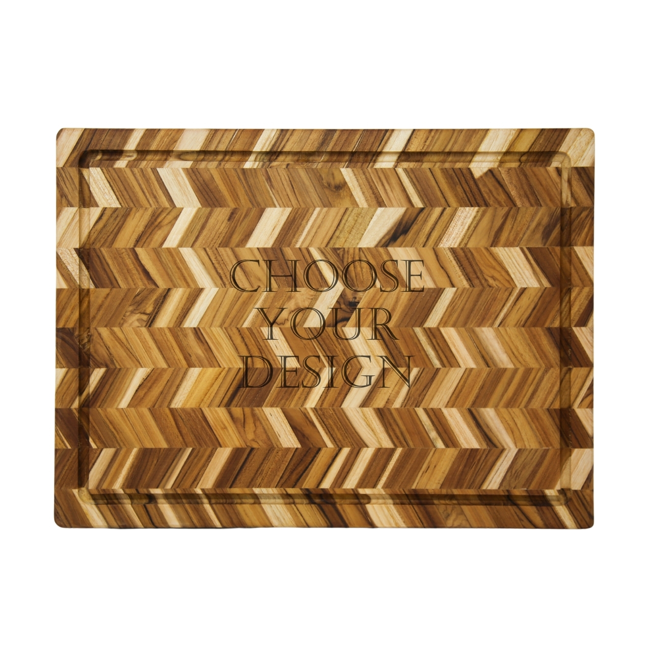 Personalized Teak Herringbone Carving Board (PTHCB) Personalized Teak Herringbone Carving Board (PTHCB)