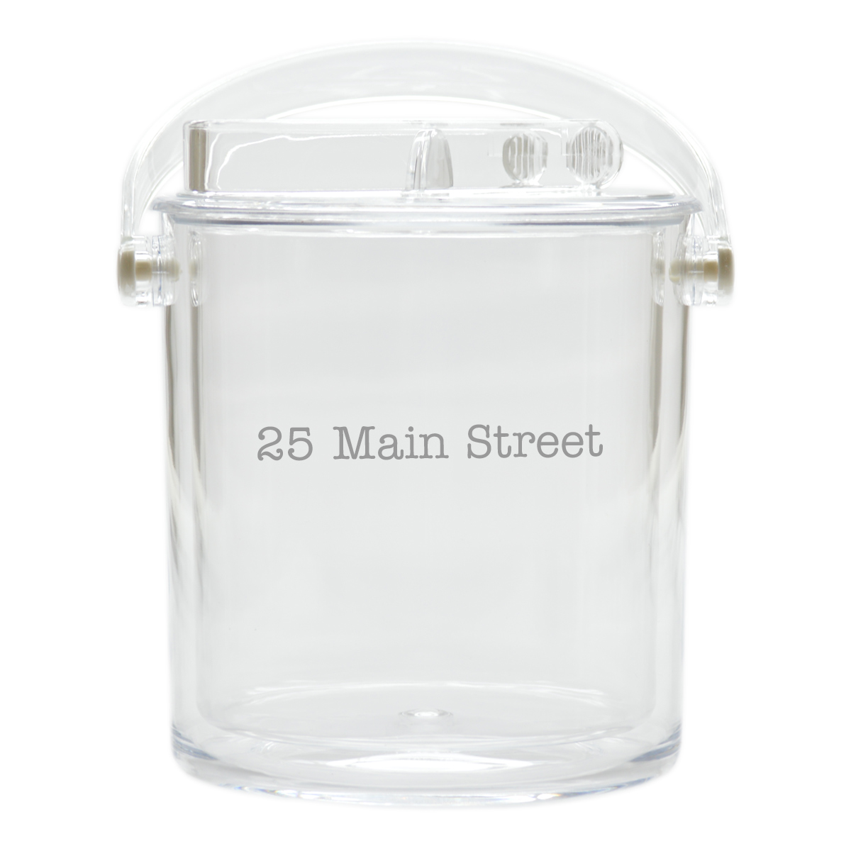 Personalized Insulated Ice Bucket with Tongs - Address