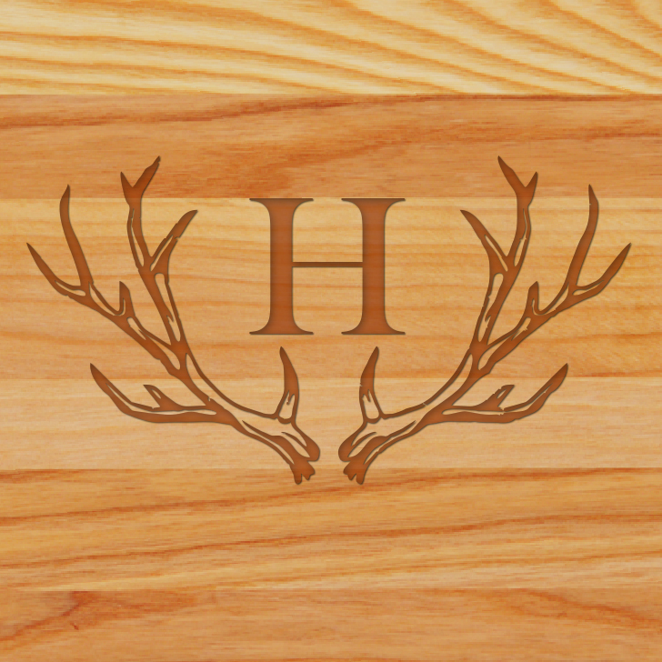 Cutting Board - Personalized (ANTLER INITIAL)