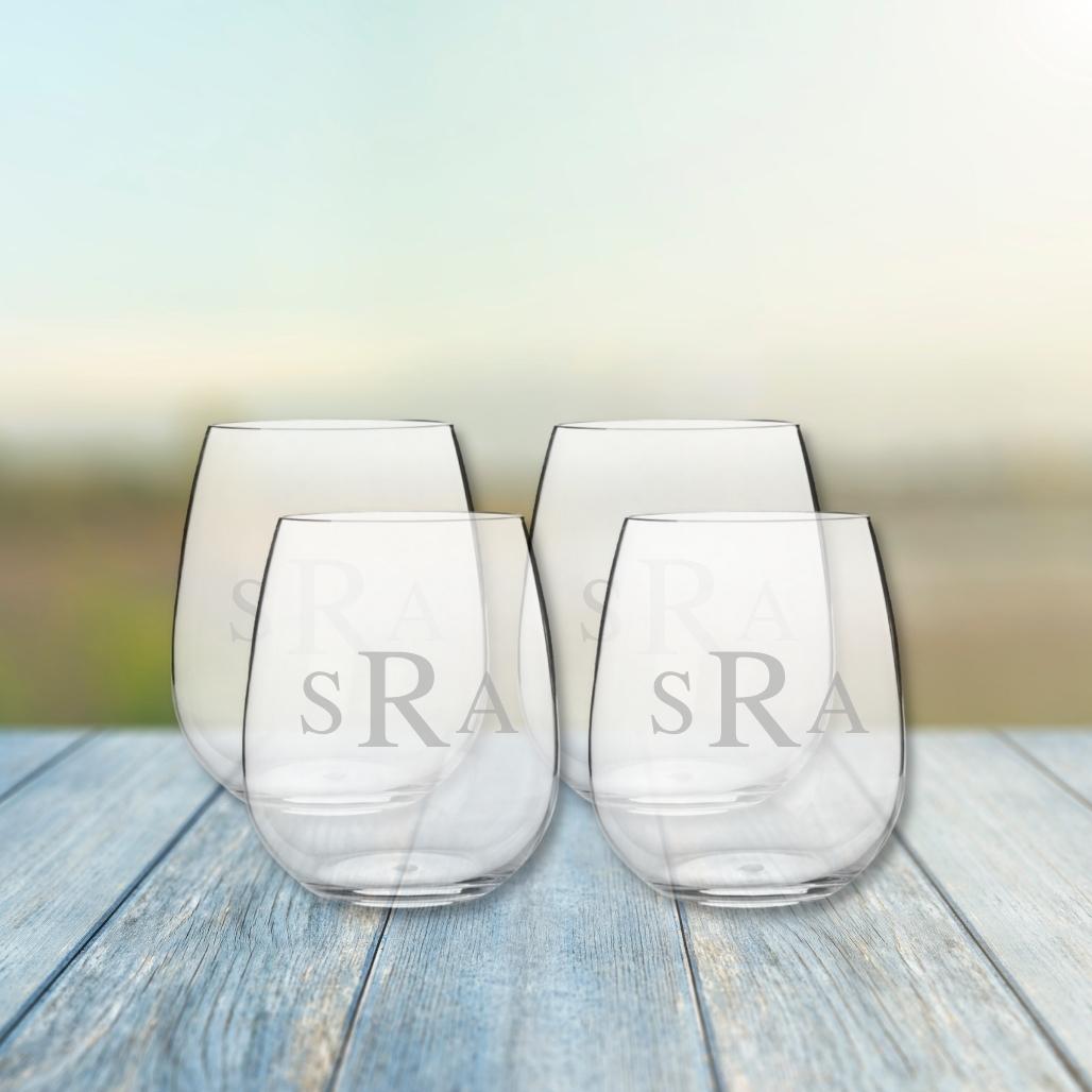 Personalized Unbreakable Acrylic Wine Glasses - Set of 4