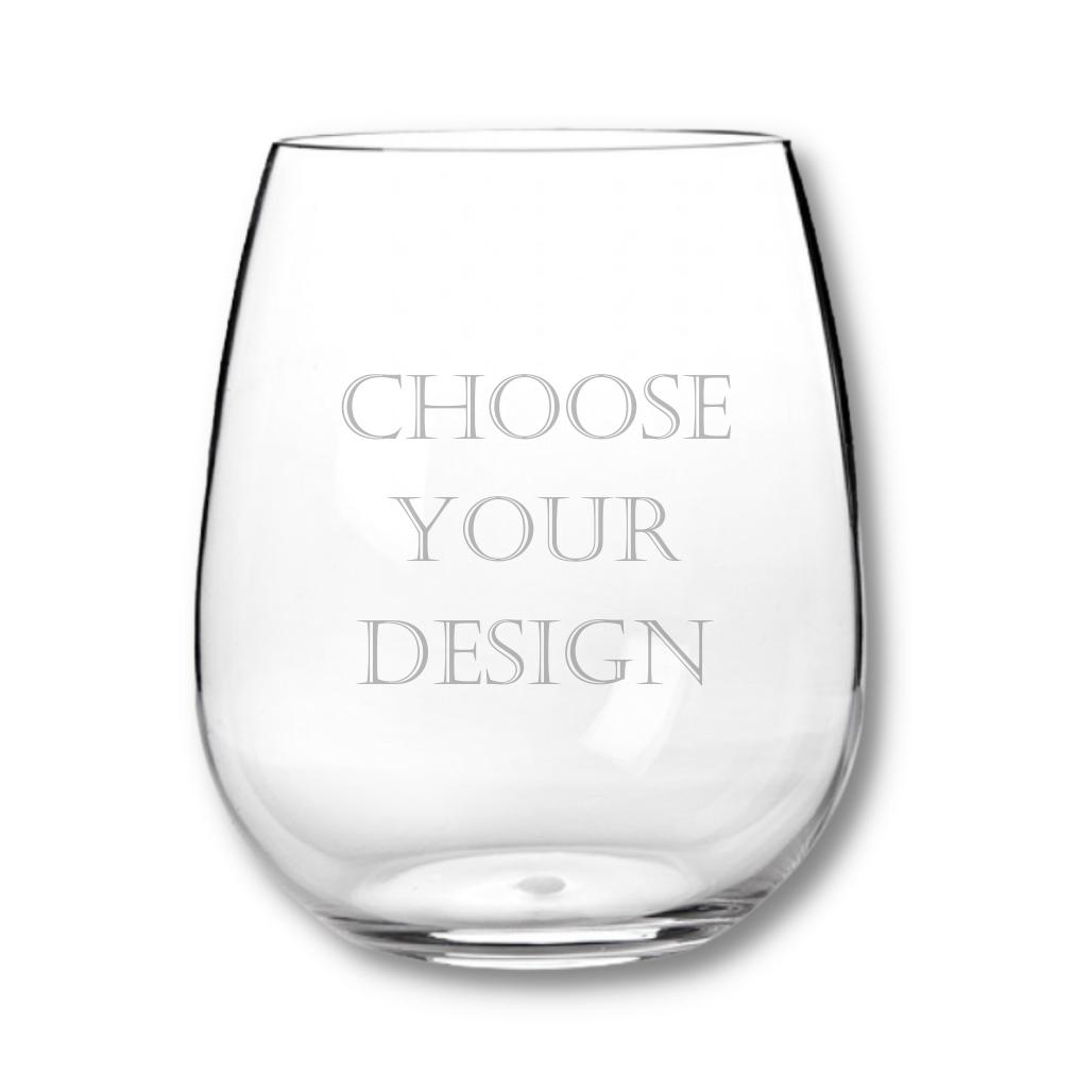 Personalized Unbreakable Acrylic Stemless Wine Glasses