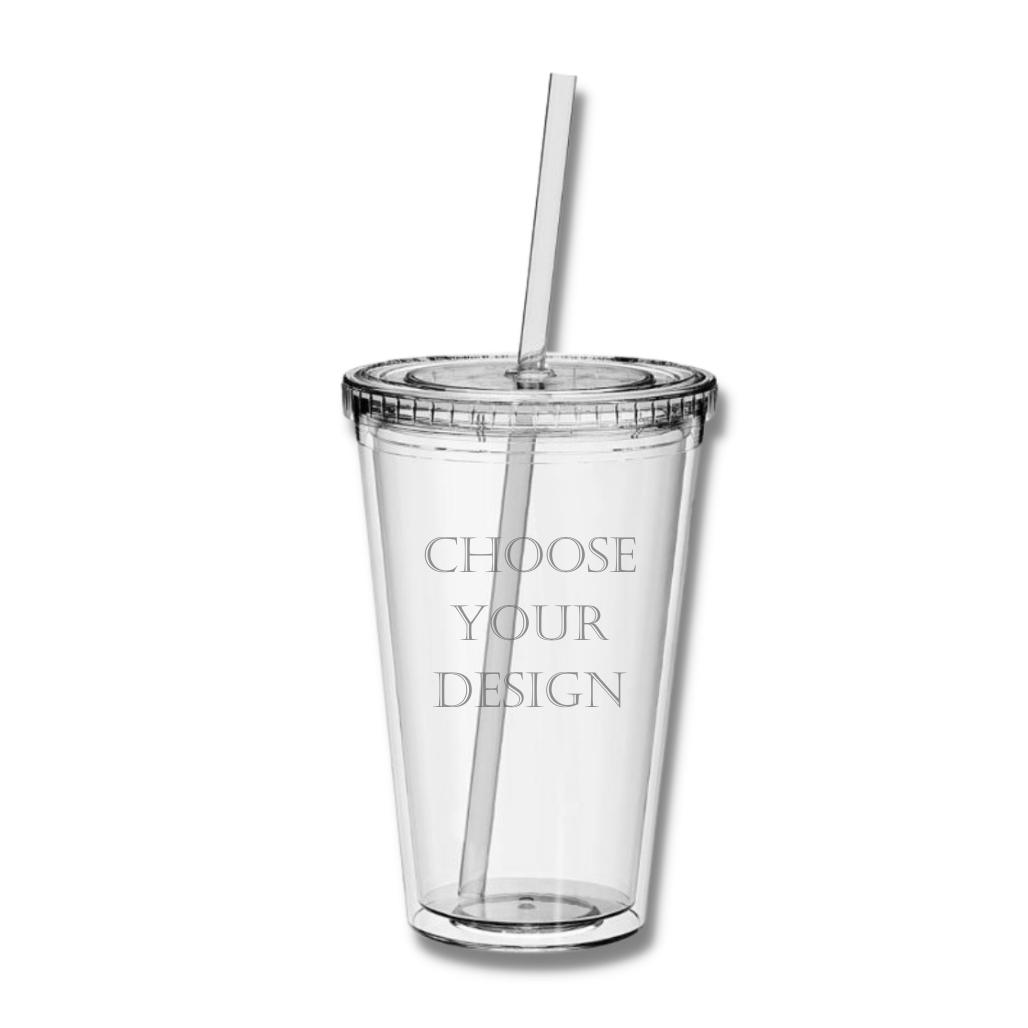 Personalized Acrylic Double Wall Tumbler with Straw