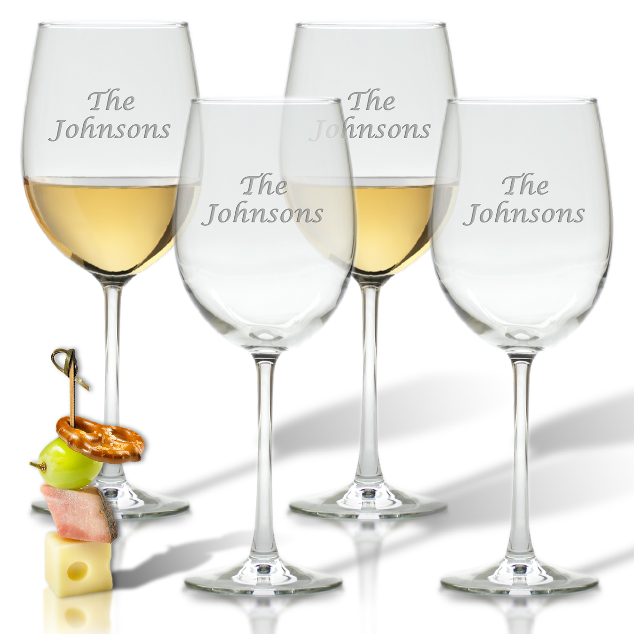 Personalized Stemmed Wine Glasses - Set of 4 (PSW4-GS) Carved Solutions Personalized Stemmed Wine Glasses - Set of 4 (PSW4-GS) Carved Solutions