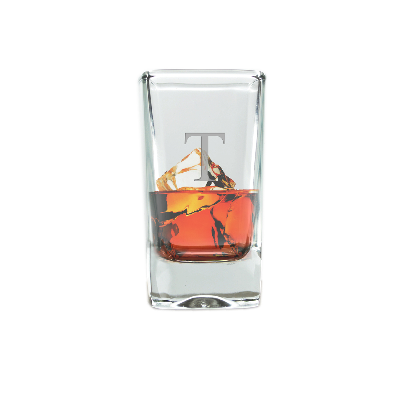 Etched Corkcicle Monogram Whiskey Ice Wedge Glass